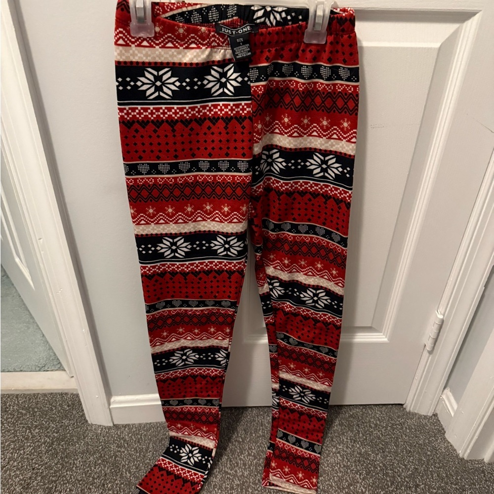 Festive Red and Black Leggings